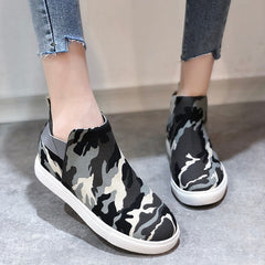 Print Suede Casual Round Toe Flats