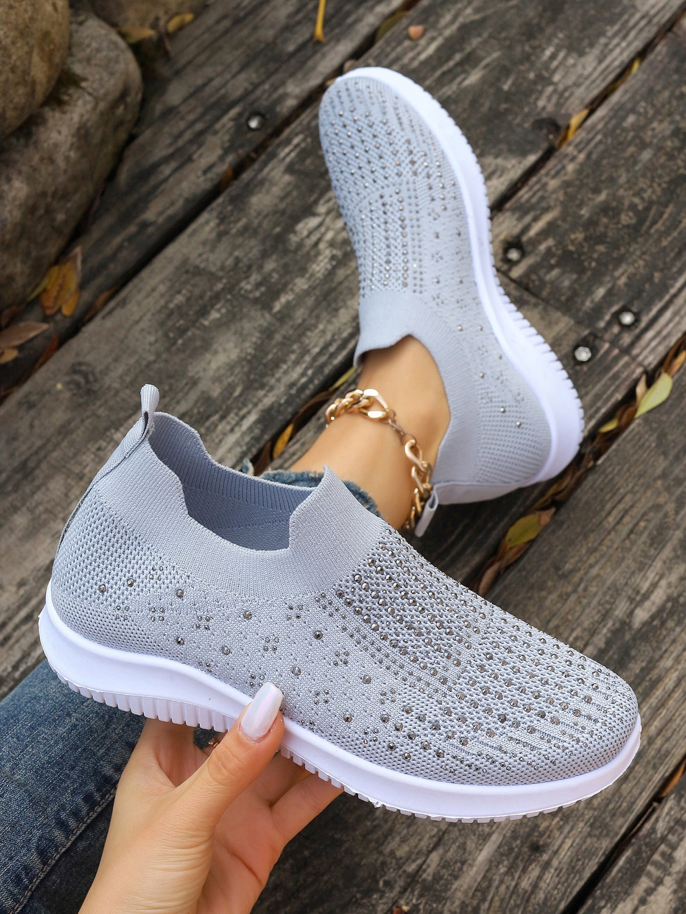 Ultra-Soft Foam Sole Flyknit Breathable Slip-On Shoes