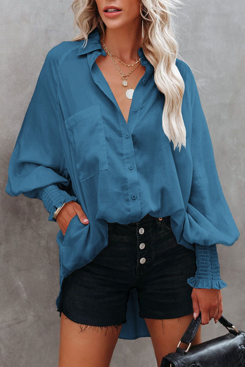 Wind of the Mediterranean Thin Mid-length Shirt Top