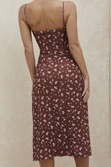 Sleeveless Lace Up Vintage Floral Dress