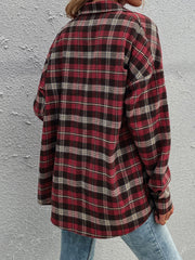 Classic Red Plaid Patchwork Shirt