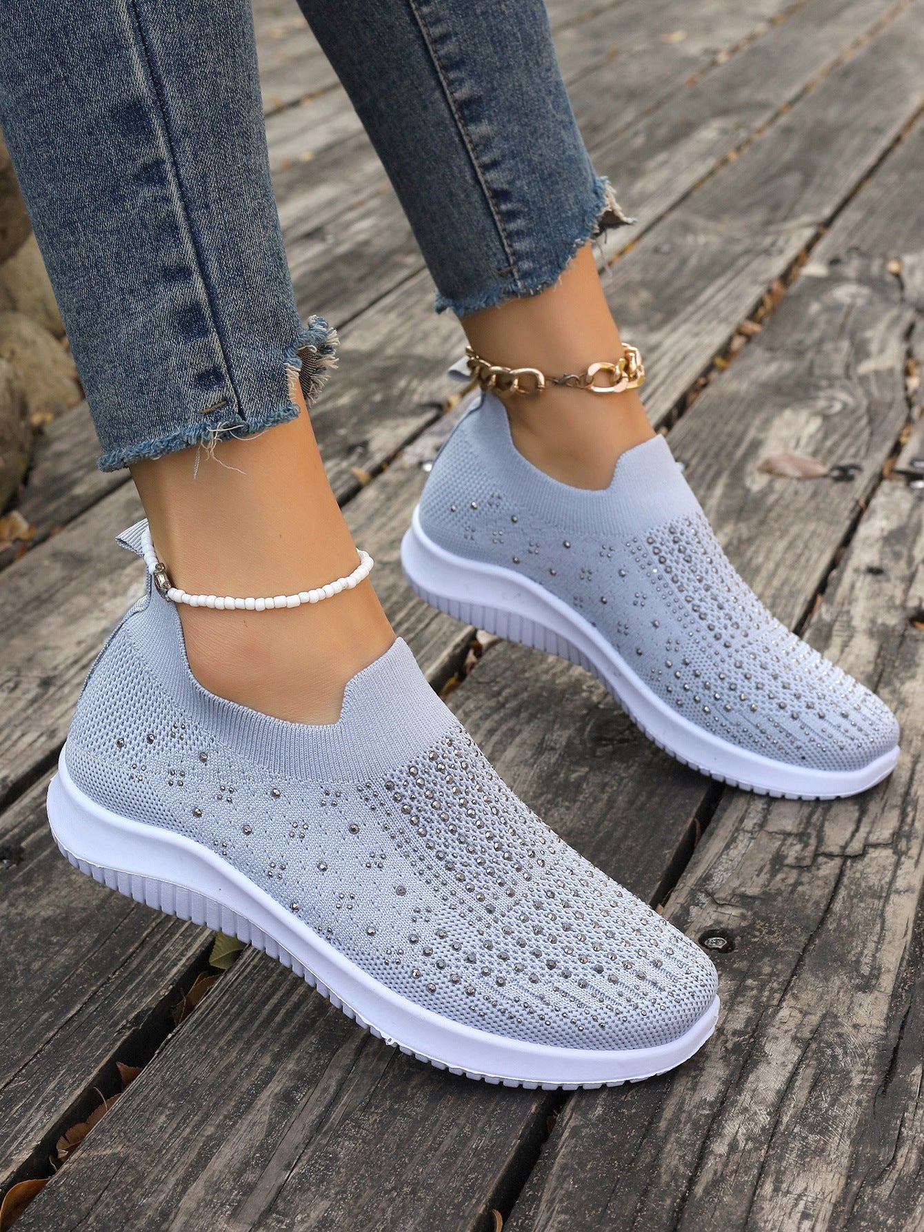 Ultra-Soft Foam Sole Flyknit Breathable Slip-On Shoes