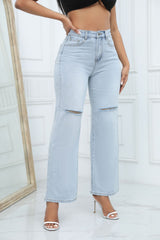 Ripped mid-rise baggy jeans