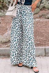 High-Waisted Leopard Wide Leg Pants