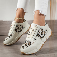 Leopard-patterned Platform PU Sneakers