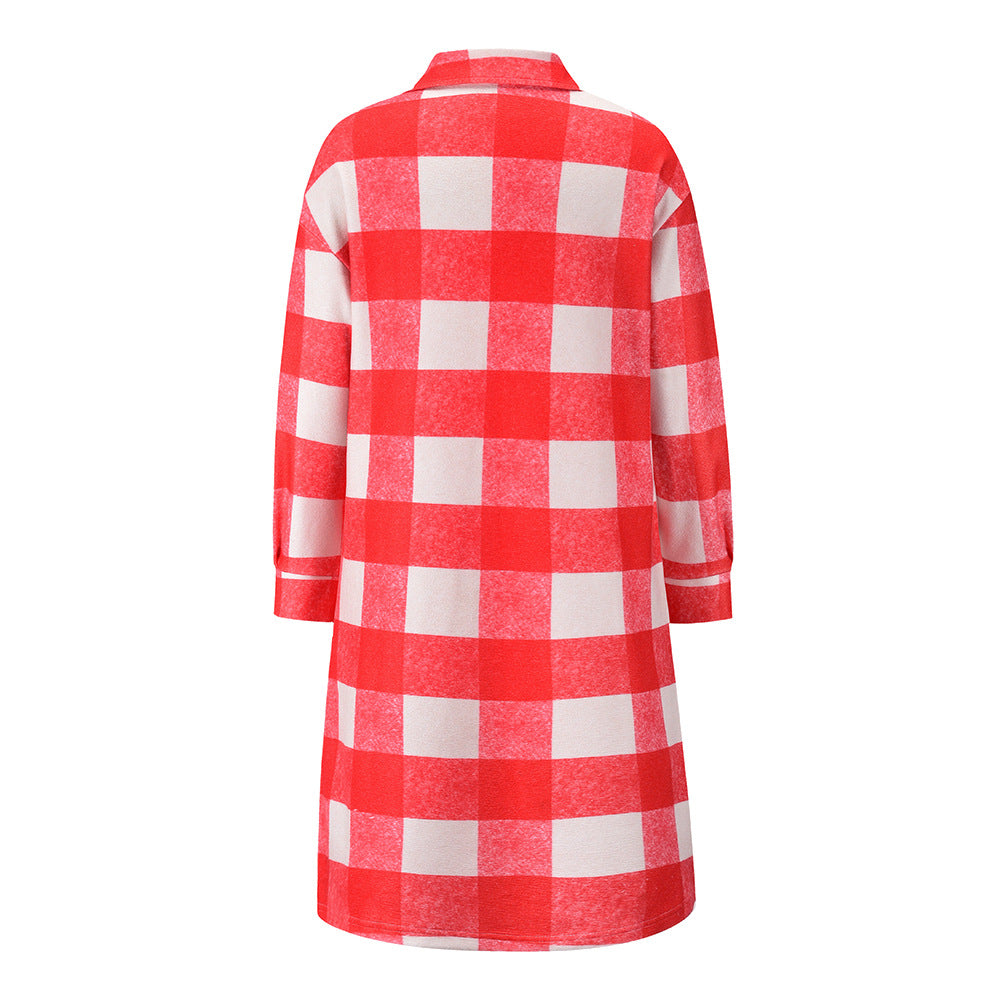 Chic Plaid Tweed Long Coat