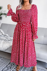 Elegant Square Neck A Line Pleated Dress