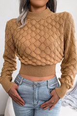 Diamond Cutout Chic Crop Knit Sweater