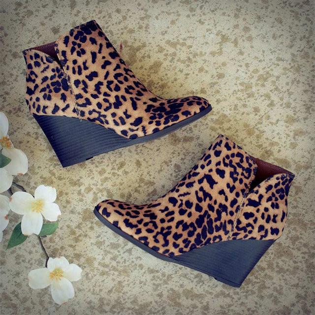 High Heels Wedges Ankle Boots