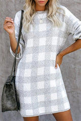 Autumn Plaid Long Sleeve Dress