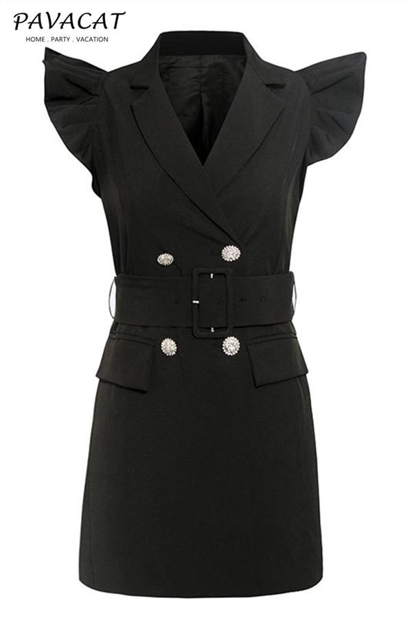 Belted Double Breasted Blazer Dress