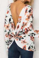 Bohemian Round Neck Flower Print Top