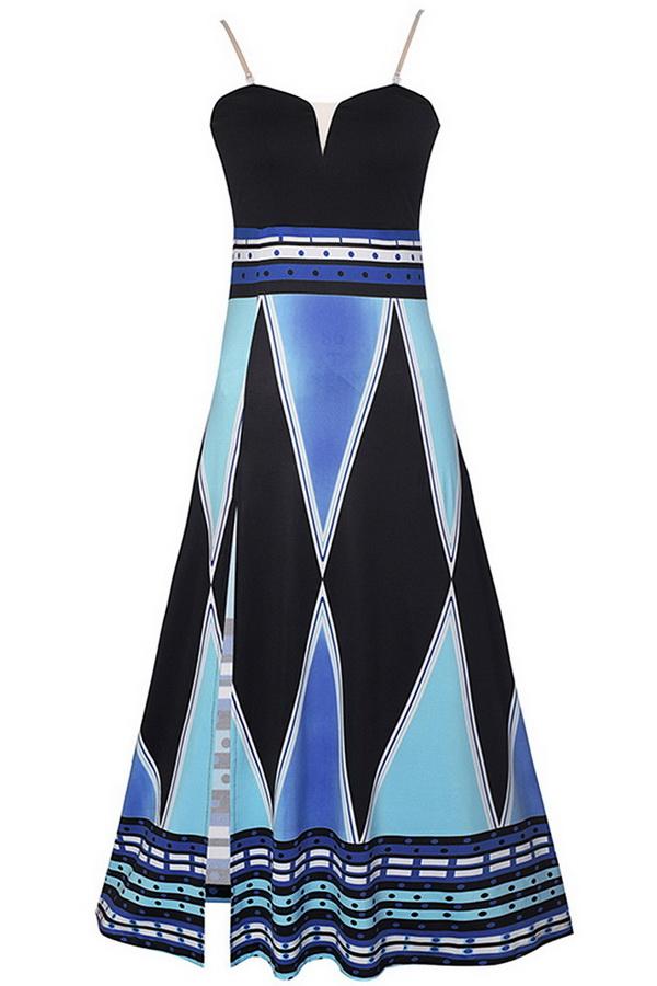 Bohemian-style Printed Beach Sling Dress