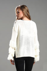 Cable Knit Tassel Fluffy Sweater