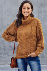 Cable Turtleneck Warm Pullover