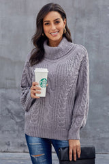 Cable Turtleneck Warm Pullover