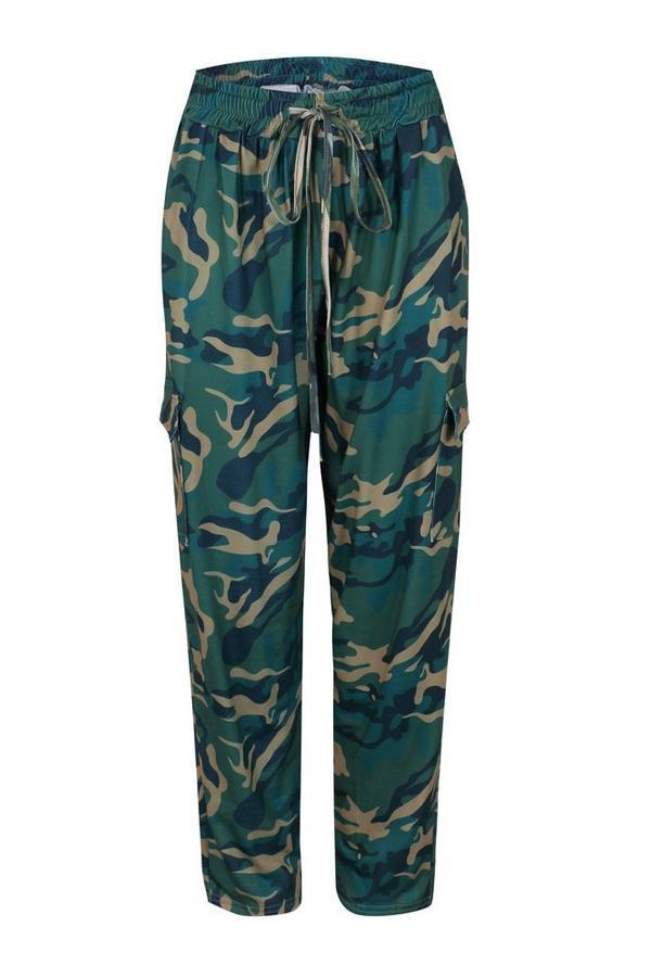 Camouflage Drawstring Cargo Pants