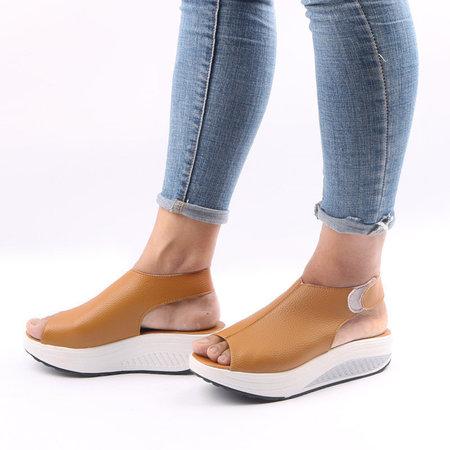 Casual Microfiber Leather Wedge Heel Magic Tape Sandals Shoes