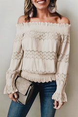 Casual Off Shoulder Lace Blouse