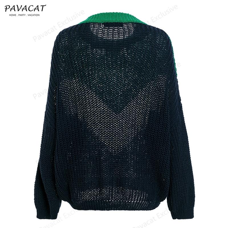 Casual Spliced Loose Knitted Sweater - Brown