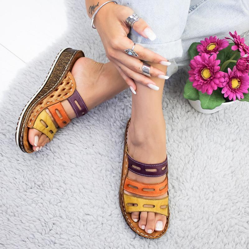 Casual Summer Color Comfy Wedge Sandals