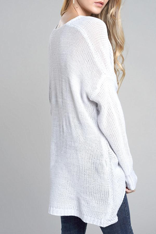 Casual V Neck Front Cross Weekend Sweater