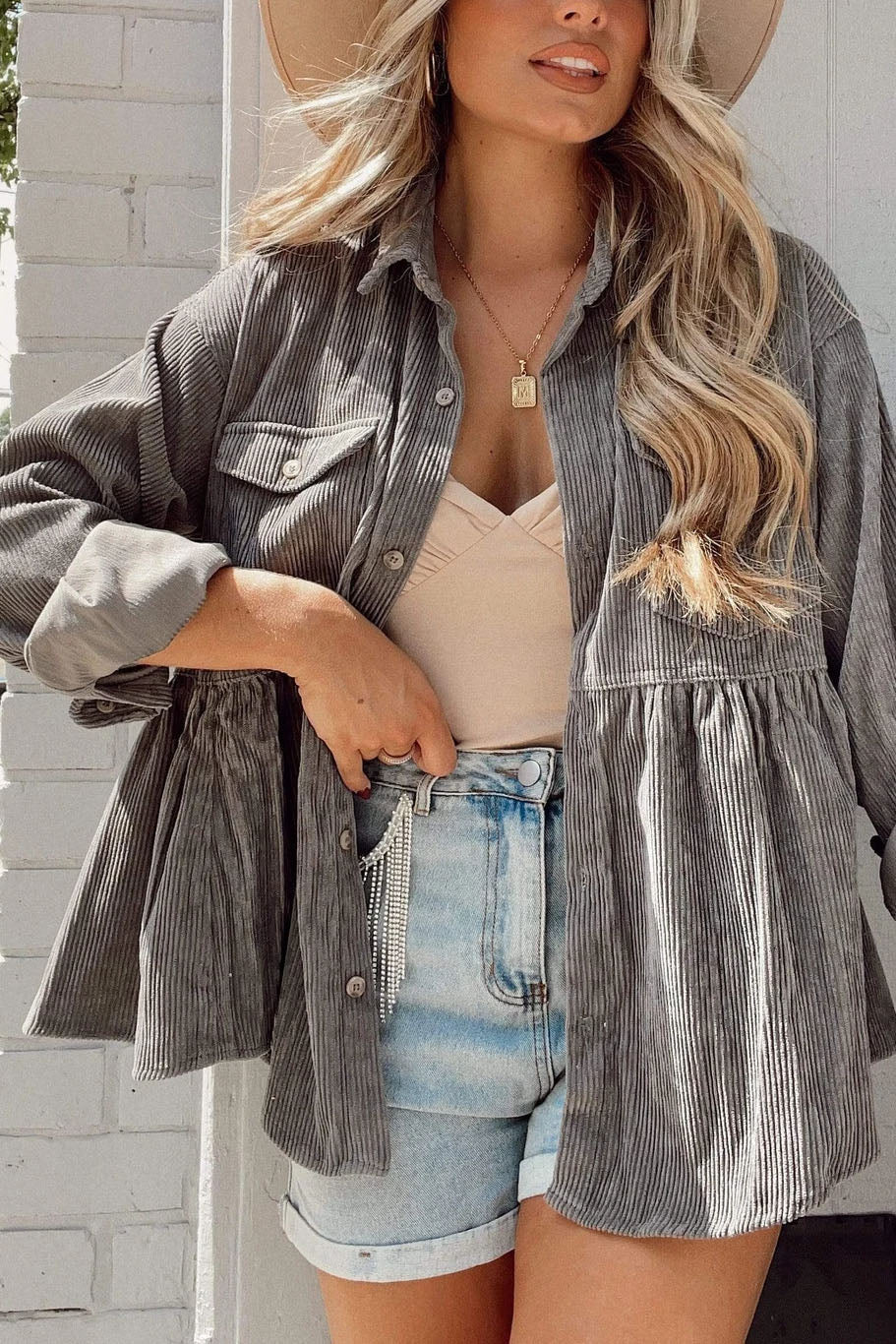 Better Than Ever Gray Corduroy Jacket