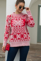Christmas Snowflake Plush Pullover