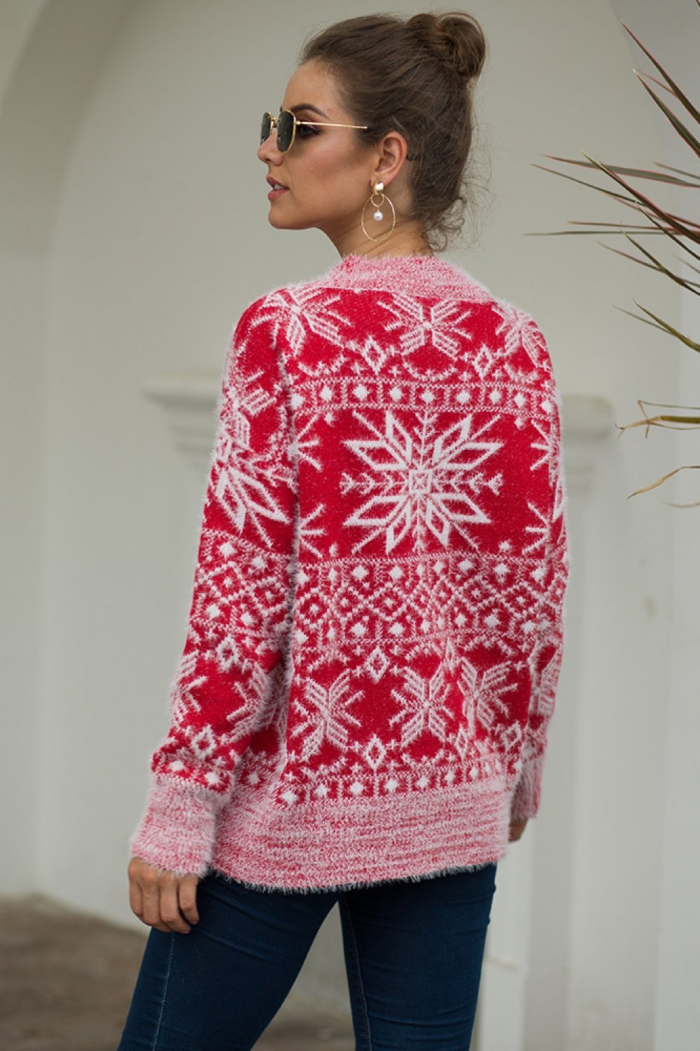 Christmas Snowflake Plush Pullover