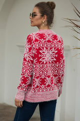Christmas Snowflake Plush Pullover