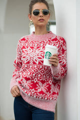 Christmas Snowflake Plush Pullover