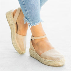 Classic Espadrille Sandals Platform Buckle Strap Sandals