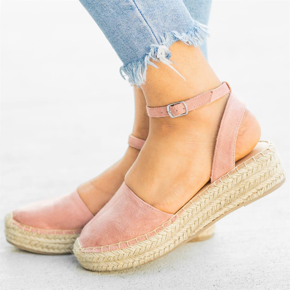 Classic Espadrille Sandals Platform Buckle Strap Sandals