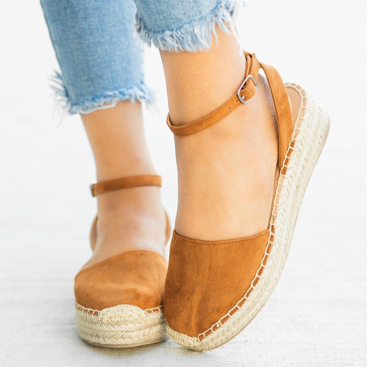 Classic Espadrille Sandals Platform Buckle Strap Sandals