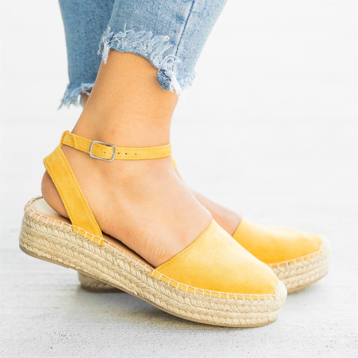 Classic Espadrille Sandals Platform Buckle Strap Sandals