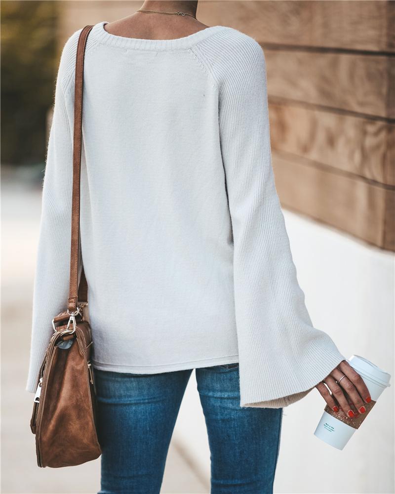 Commuter V-neck Loose Knitted Shirt