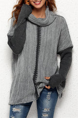 Cozy Turtleneck Pullover Sweater - Black