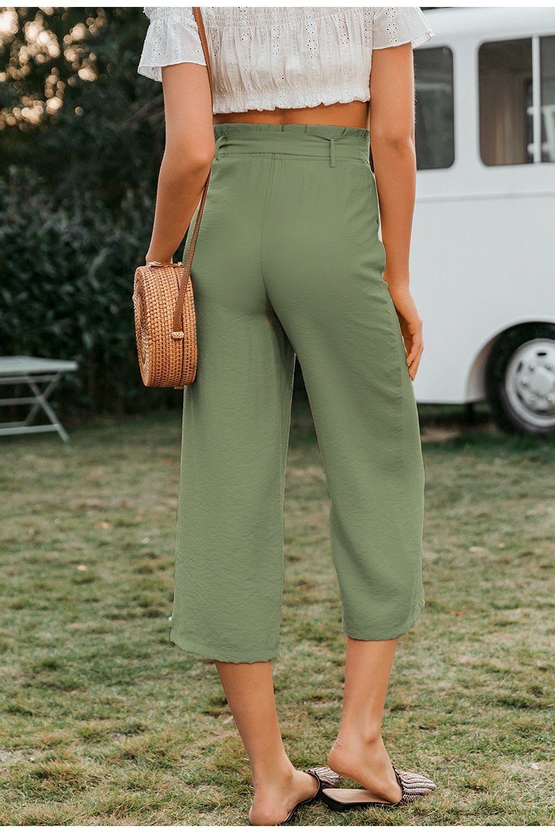 Elegant Bow Tie Wide Leg Pants