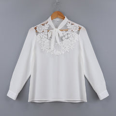 Elegant Lace Up Neck Shirt