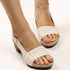 Elegant Low Chunky Heel Comfy Sandals