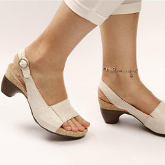 Elegant Low Chunky Heel Comfy Sandals