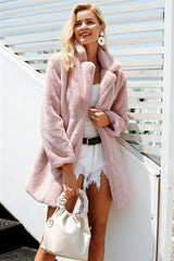 Elegant Shaggy Faux Fur Teddy Coat