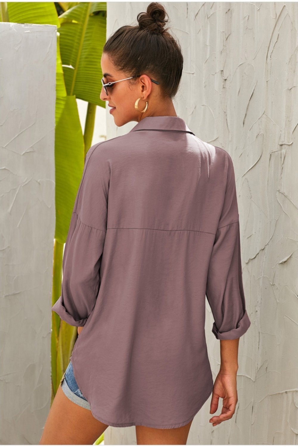 Elegant V Neck Loose Shirt