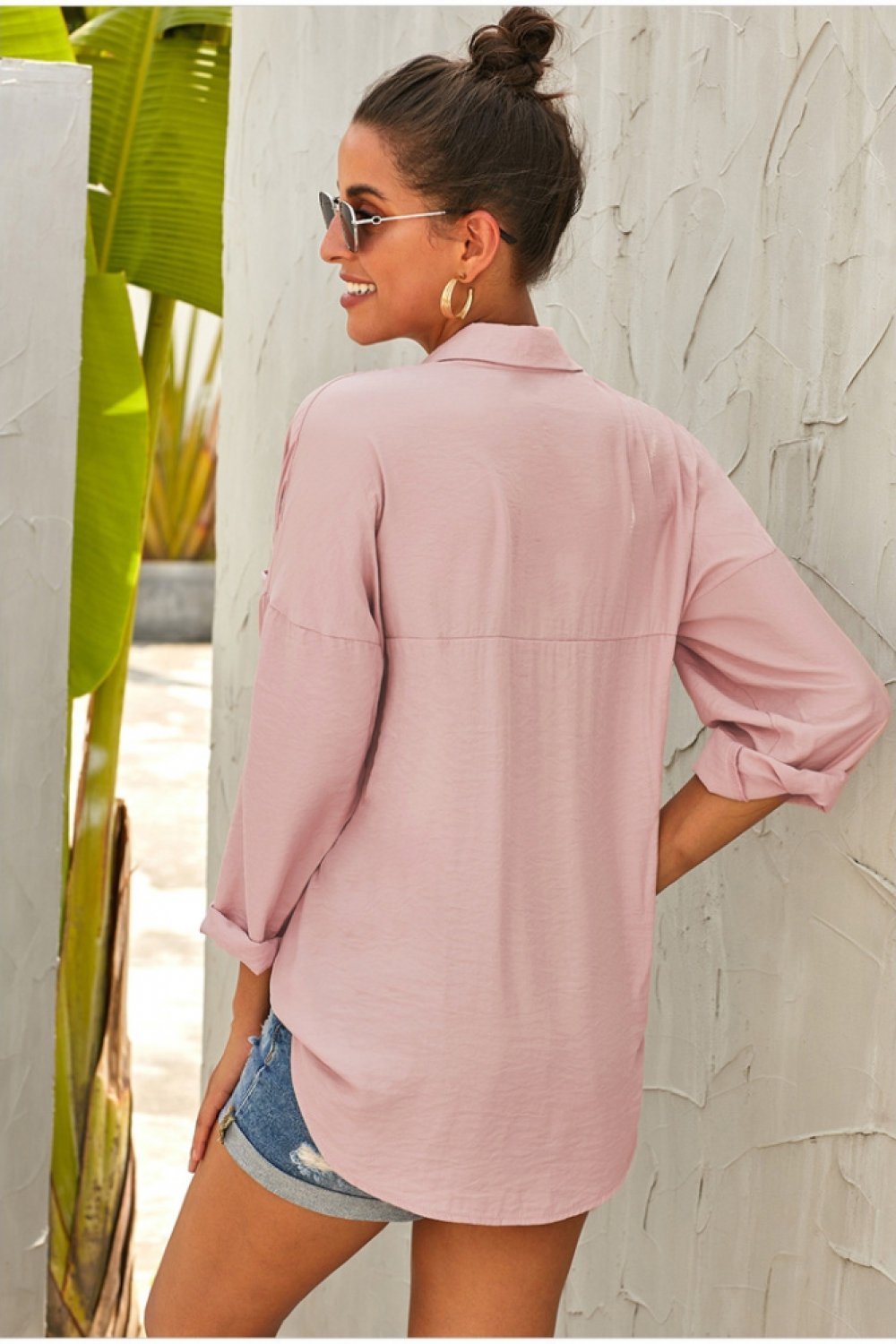 Elegant V Neck Loose Shirt