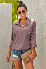 Elegant V Neck Loose Shirt