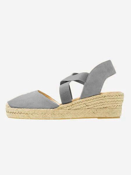 Espadrille Wedge Sandals Elastic Band Slip On Sandals