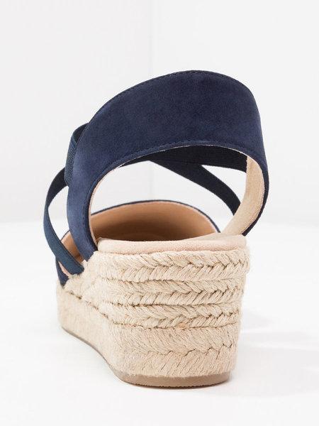 Espadrille Wedge Sandals Elastic Band Slip On Sandals