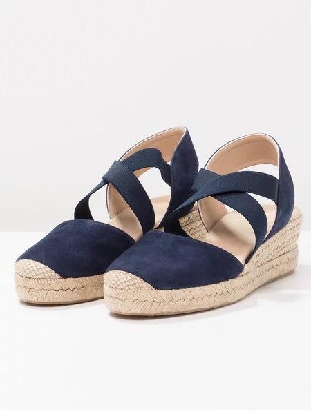 Espadrille Wedge Sandals Elastic Band Slip On Sandals