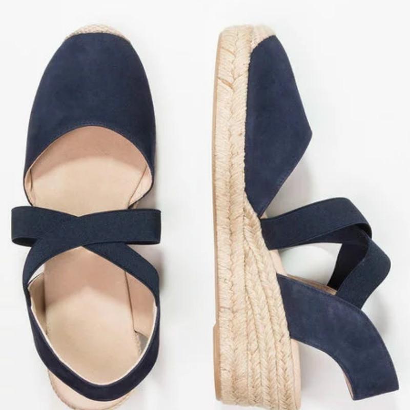 Espadrille Wedge Sandals Elastic Band Slip On Sandals