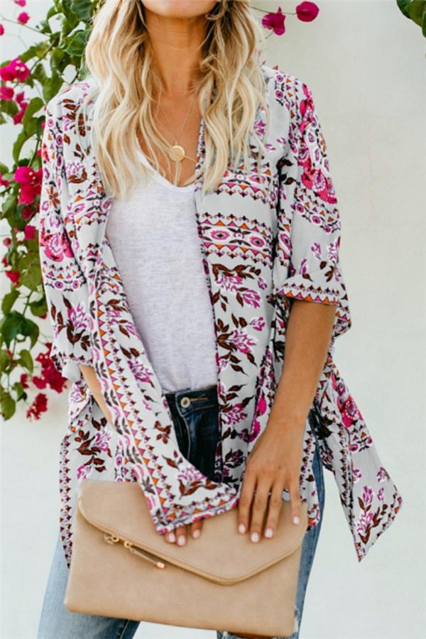 Ethnic Irregular Short Cardigan